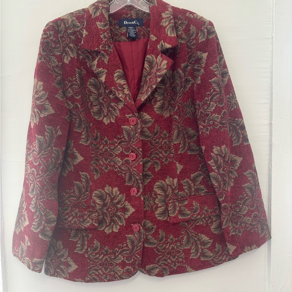 Denim&Co 90’s‎ Vintage Tapestry Jacket Blazer Size Small